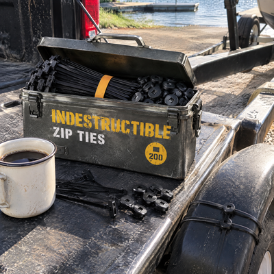 The tin on a pickup tailgate at a boat ramp