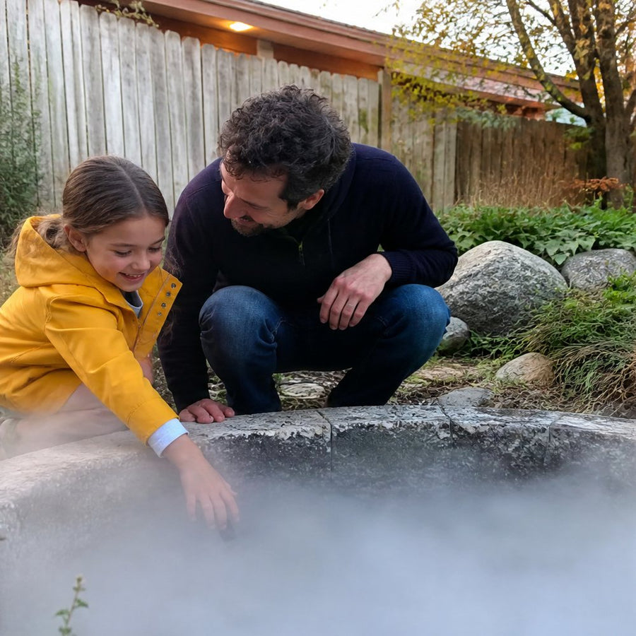 Kids reach into a cloud they can touch.