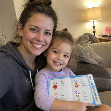 Sample reviewer photo: mom and daughter with the Pipit Reader