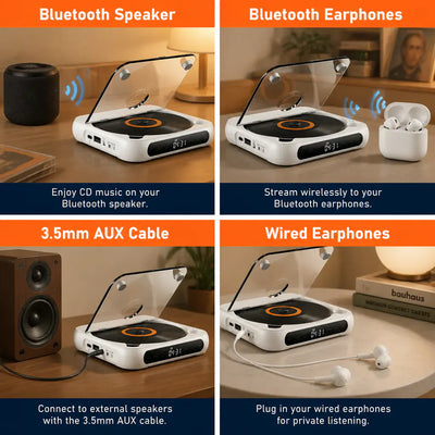 RetroSpin - Bluetooth Portable CD Player