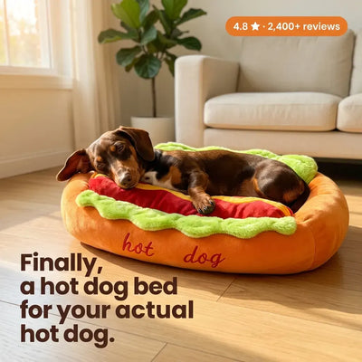 The Hot Dog Bed - Plush Pet Cushion