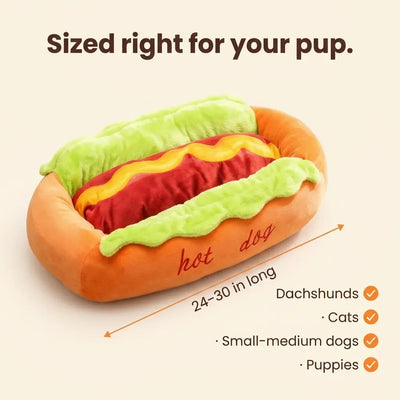 The Hot Dog Bed - Plush Pet Cushion