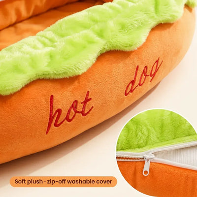 The Hot Dog Bed - Plush Pet Cushion