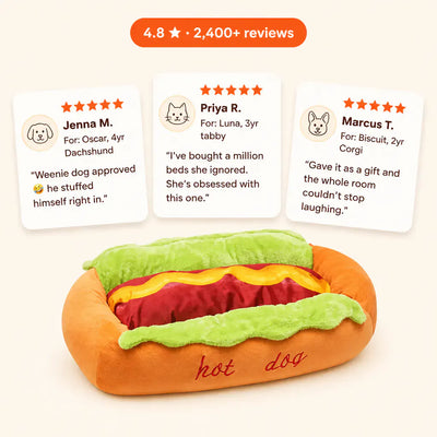 The Hot Dog Bed - Plush Pet Cushion
