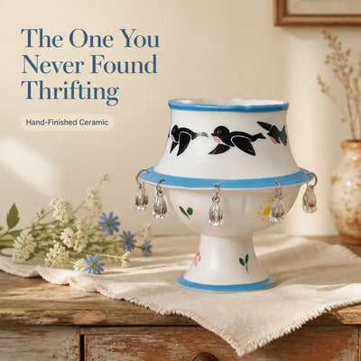 The Tilted Cup - Hand-Finished Ceramic Accent