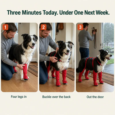 The Waterproof Dog Boots with Suspenders