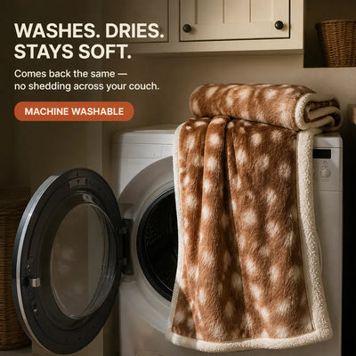 CabinThrow - Faux Deer Hide Sherpa Blanket
