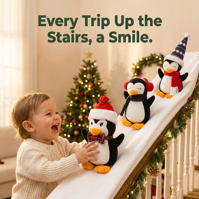 The Penguin Slide - Light-Up Banister Garland