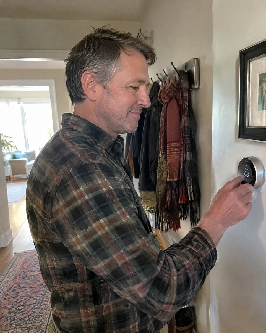 The thermostat goes down, not up.