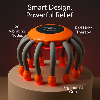 VitaScalp Pro™ - 20-Head Vibrating Scalp Massager with Red Light Therapy
