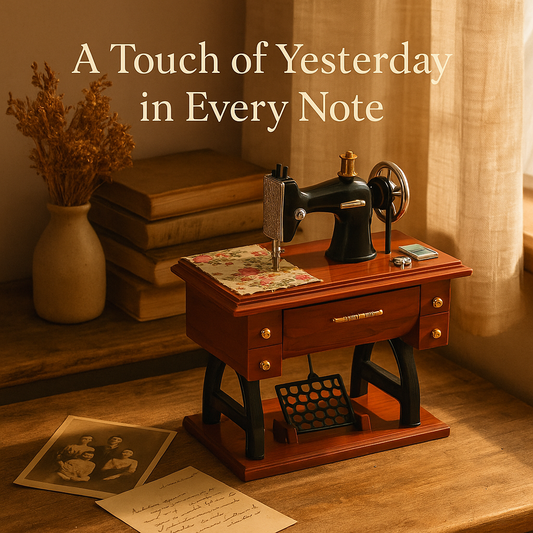 Miniature Vintage Sewing Machine & Music Box