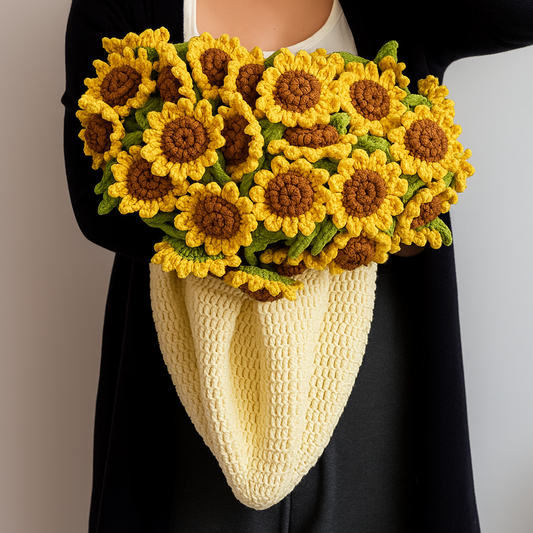 Premium Hand-Knitted Marigold Bouquet