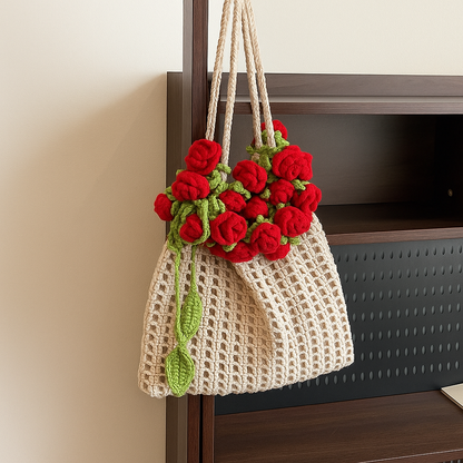 Hand-Knitted Daily Rose Pouch