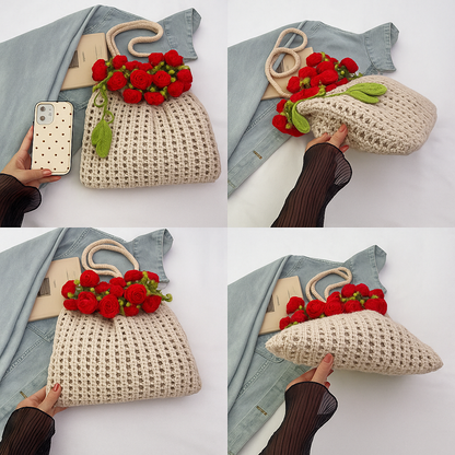 Hand-Knitted Daily Rose Pouch