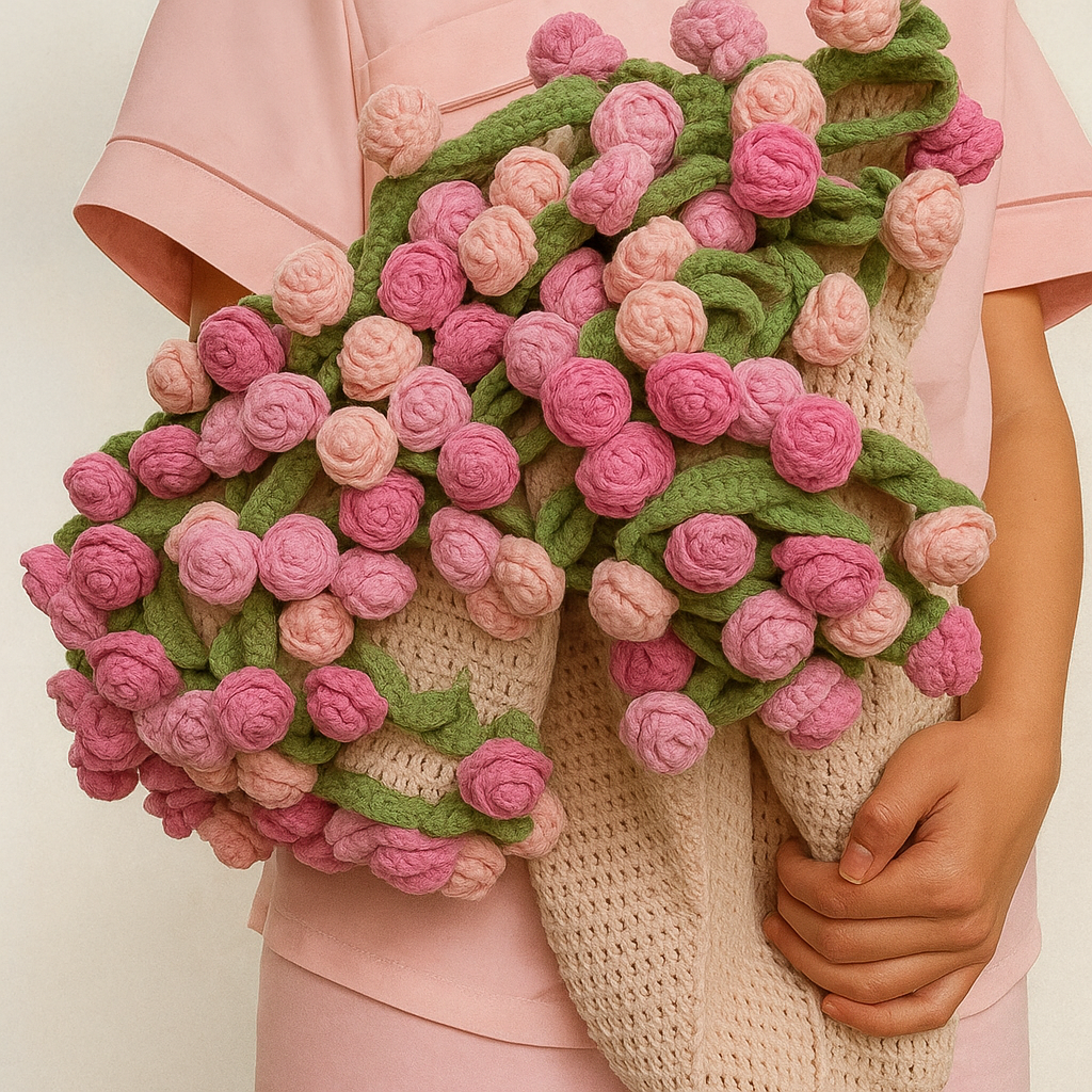 Premium Hand-Knitted Marigold Bouquet