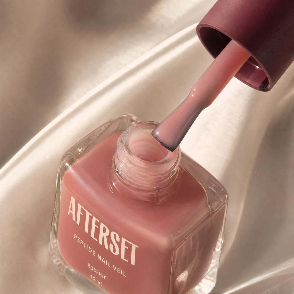 AFTERSET brush and milky nail veil texture