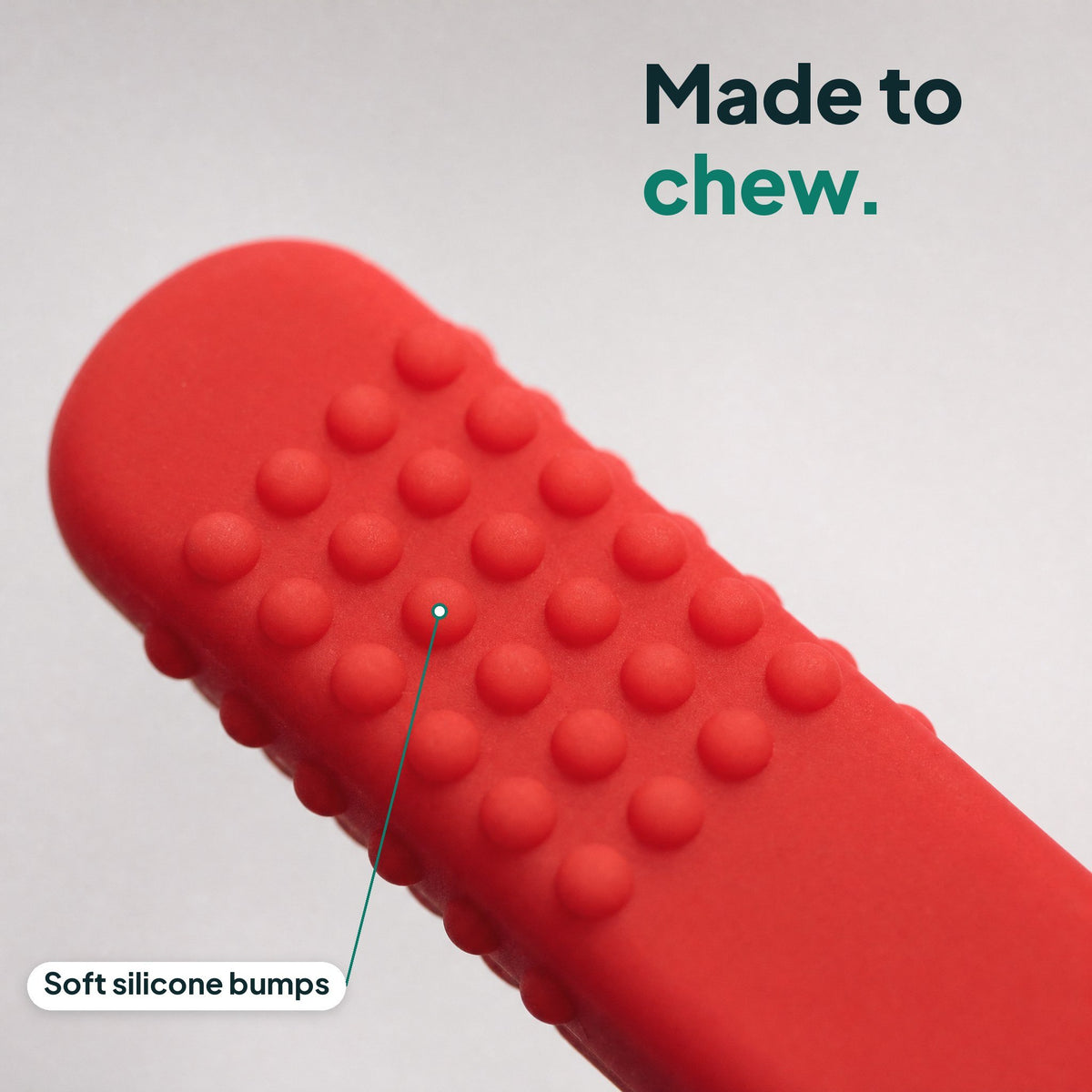 Close up of the soft silicone bumps on a Watermelon FreeAir