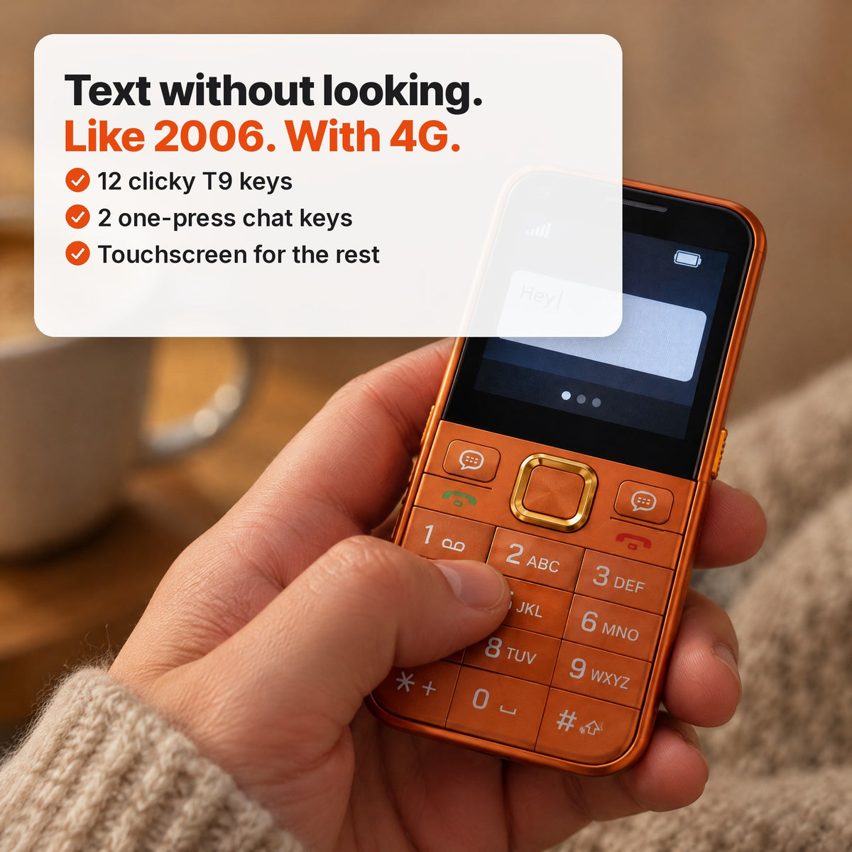 Typing on the lowkey T9 keypad