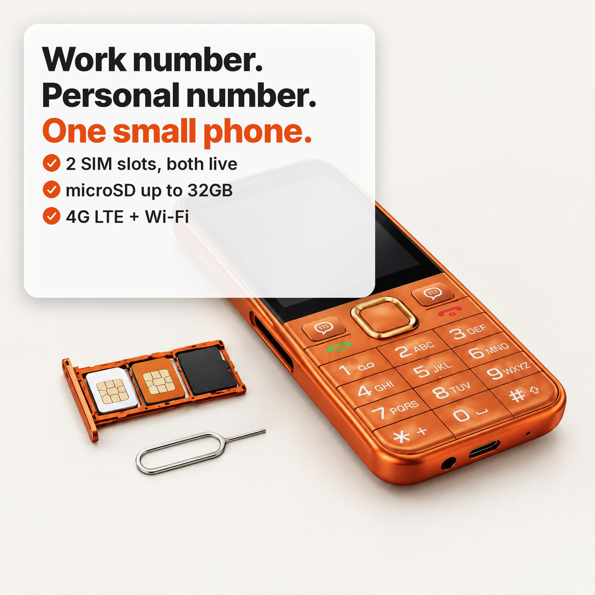 lowkey dual SIM tray with microSD