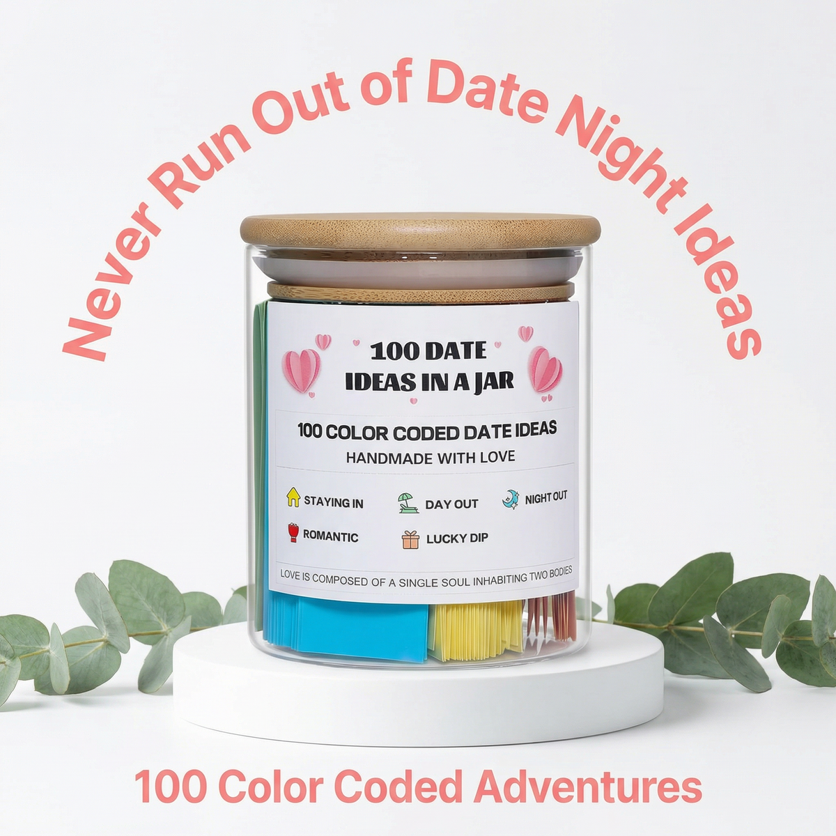 The Date Night Jar - 100 Color-Coded Ideas