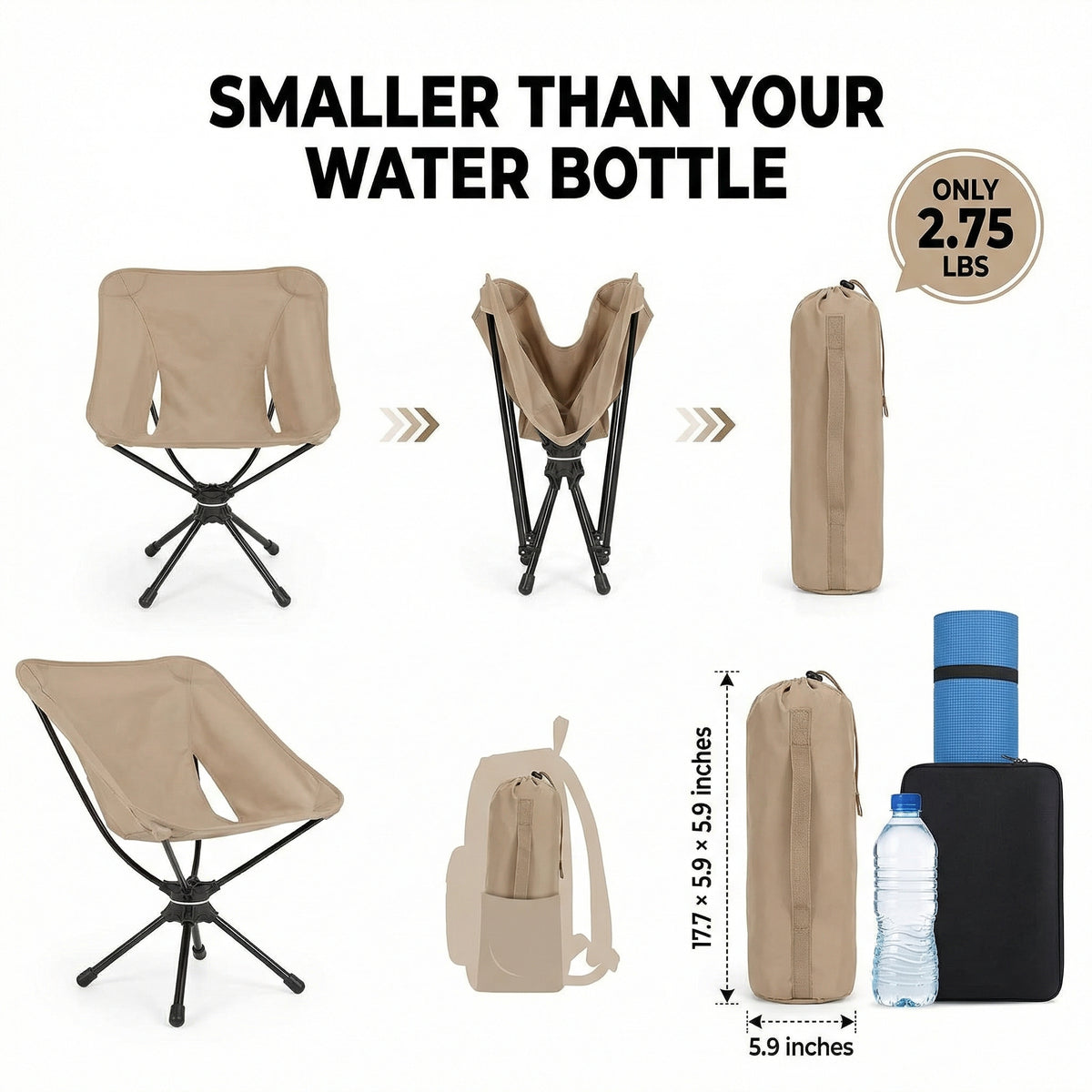 Ventra™ Portable Swivel Camping Chair