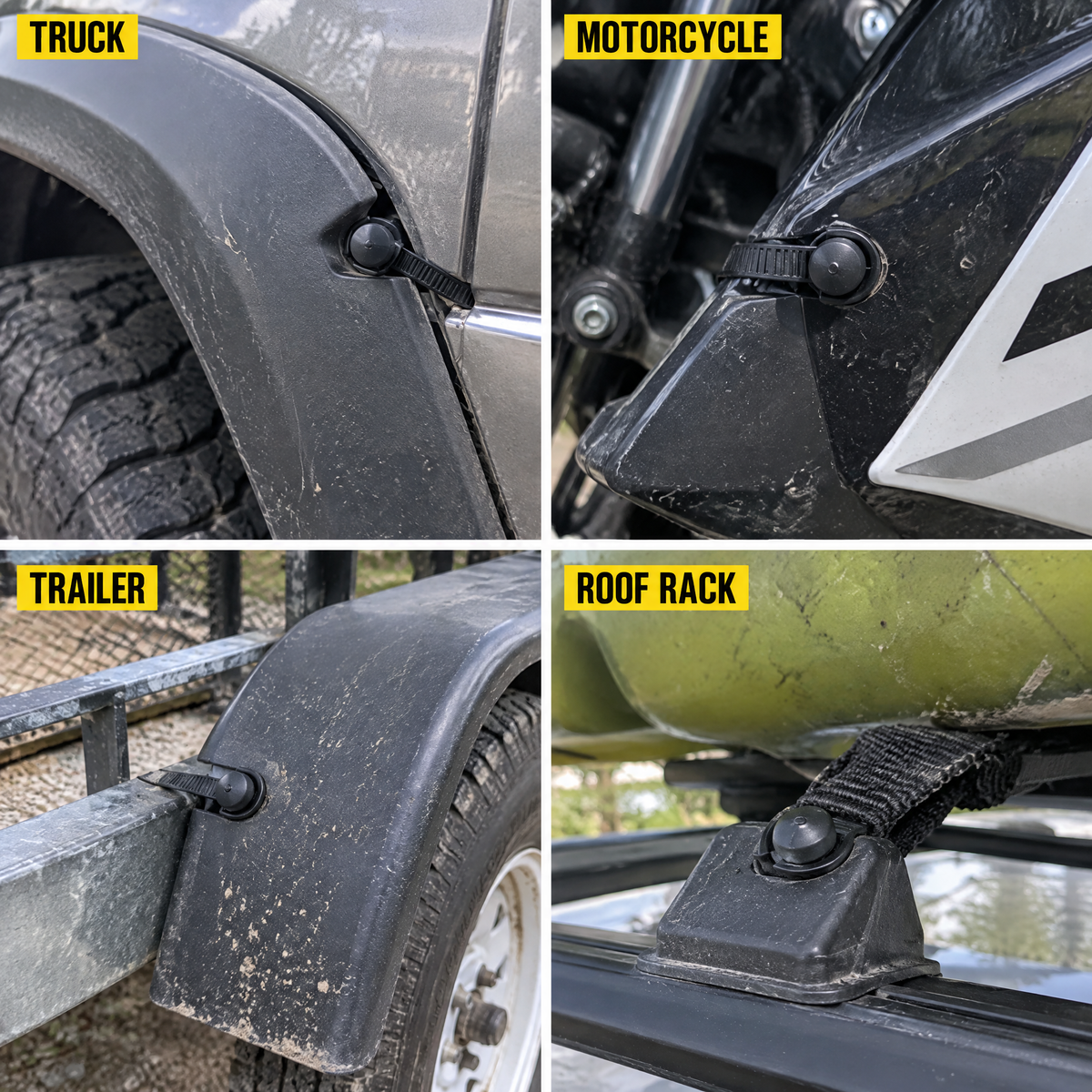 Works on trucks, motorcycles, trailers and roof racks