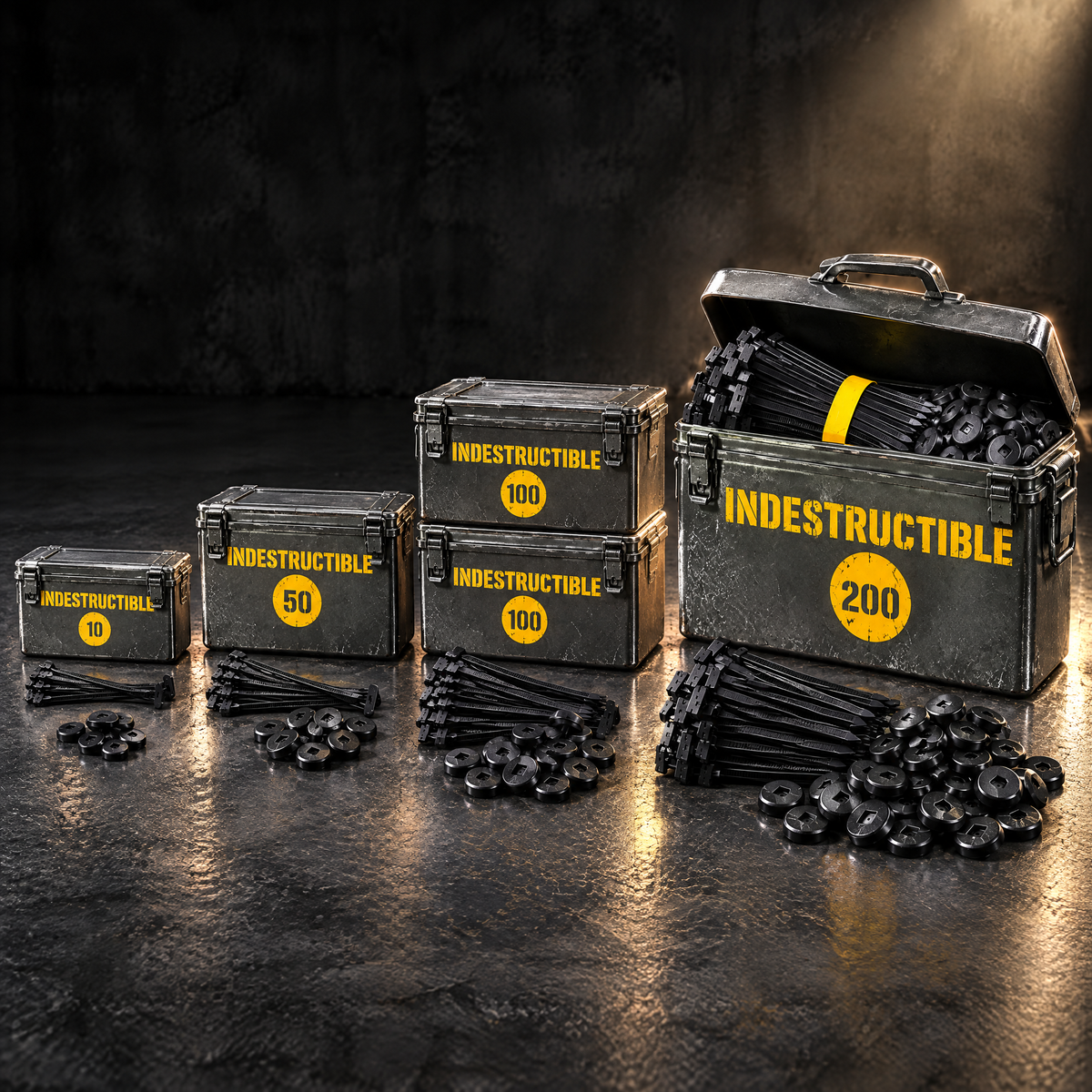 Packs of 10, 50, 100 and 200