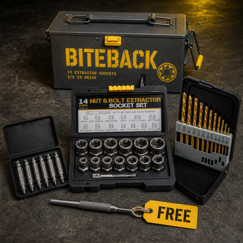 BITEBACK 14pc Damaged Nut & Bolt Extractor Socket Set