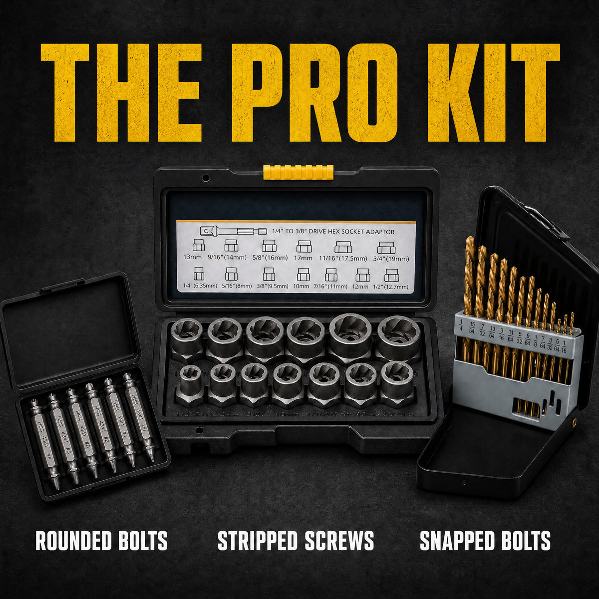 The Pro Kit: rounded bolts, stripped screws and snapped bolts