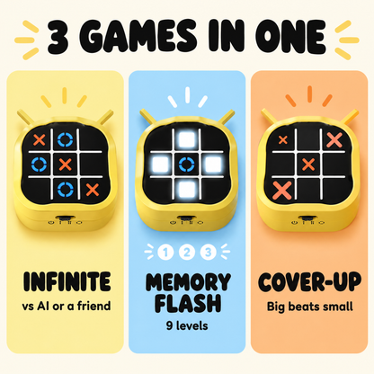 3 games in one: Infinite, Memory Flash, Cover-Up