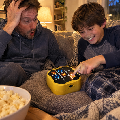 Family game night on the sofa