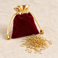 Gold Ornament Hooks in Velvet Pouch (30 hooks)