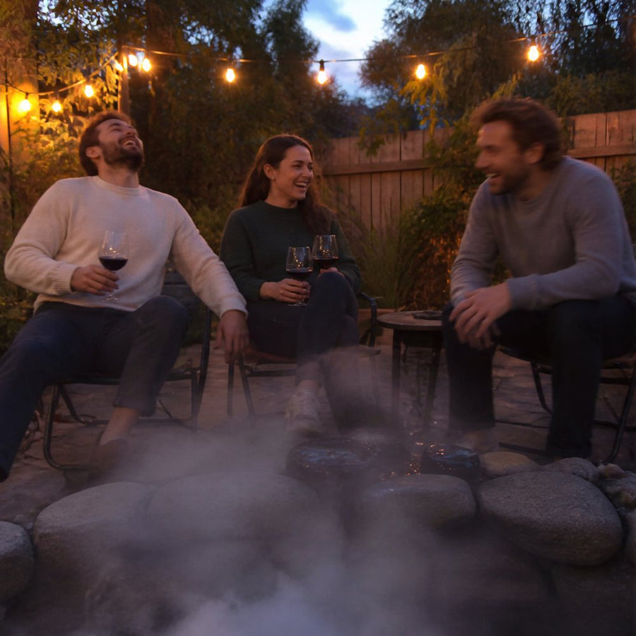 Friends stay for one more glass.