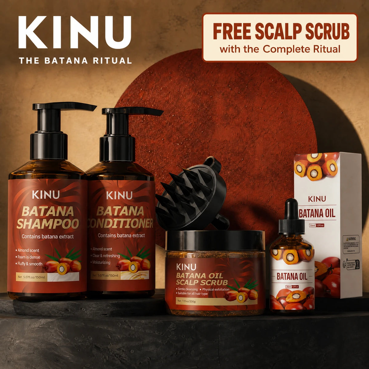 KINU Batana Ritual with free scalp scrub when choosing the Complete Ritual