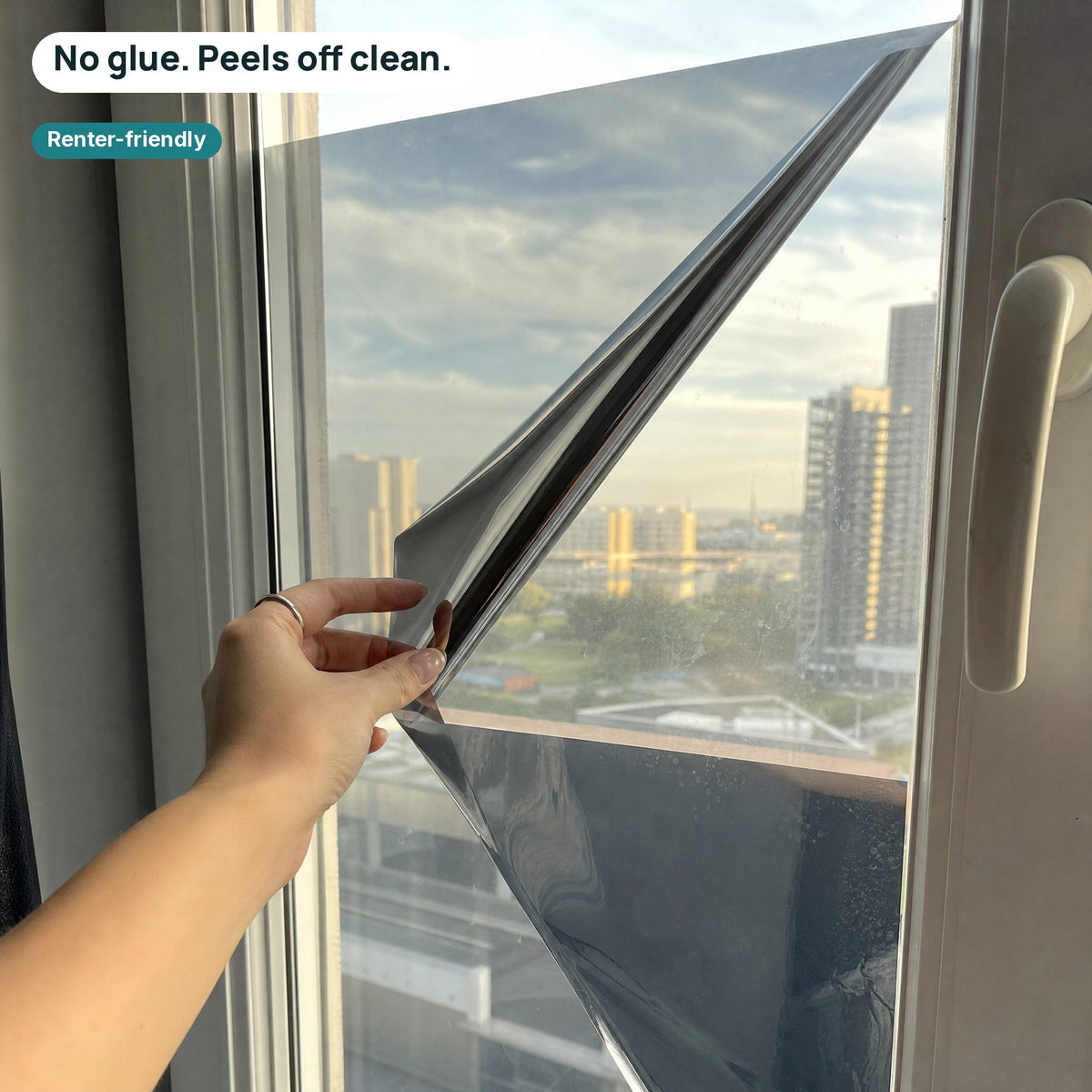 No glue: the film peels off clean