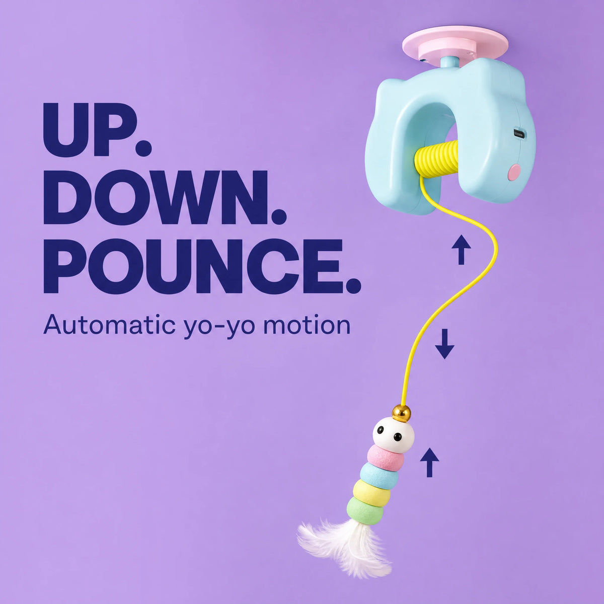 Automatic yo-yo lifting and lowering mechanism