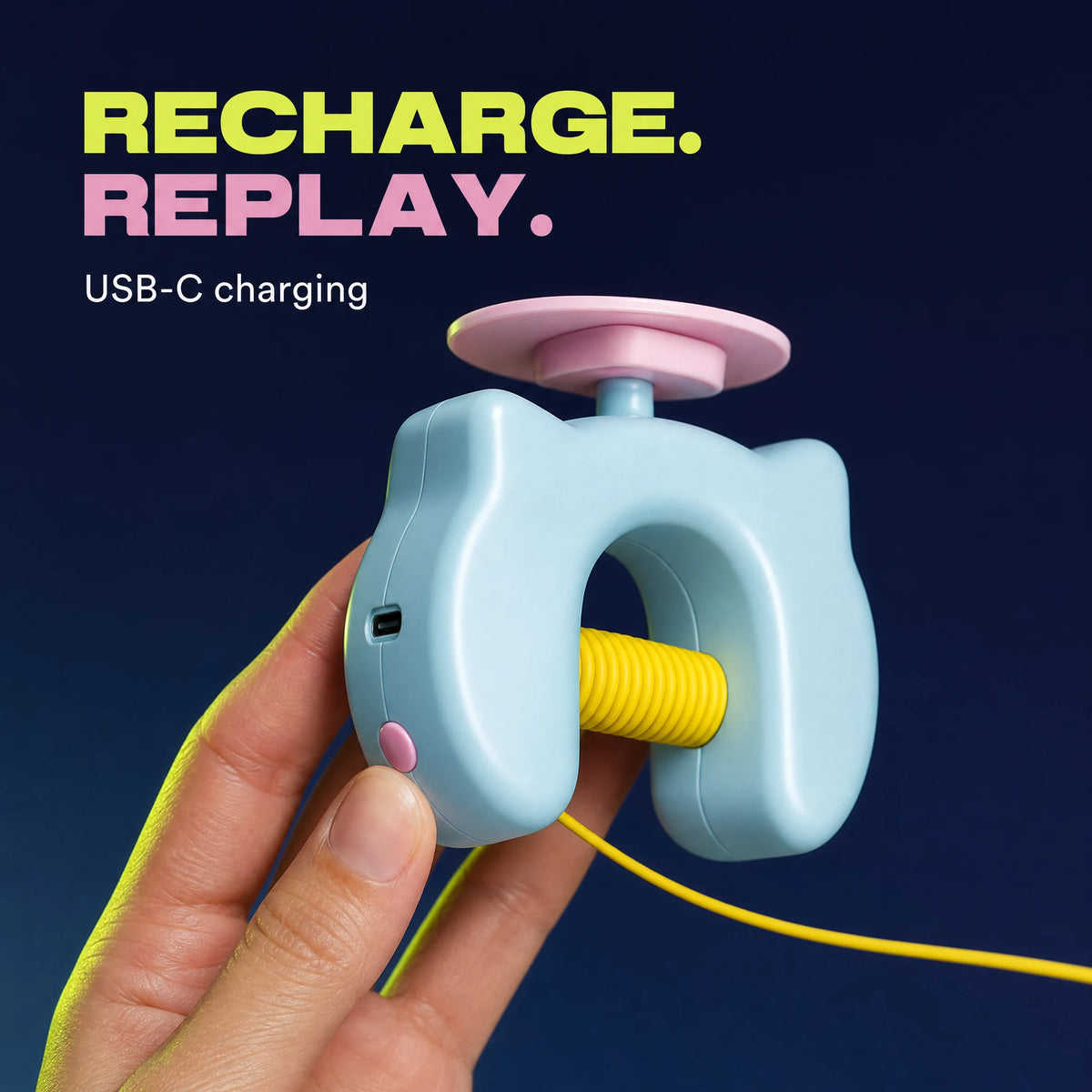 USB-C charging port and one-button control
