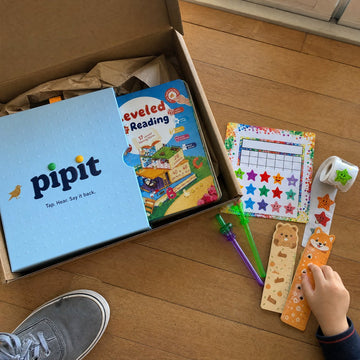 Sample customer photo: unboxing the Pipit Reader and Star Kit