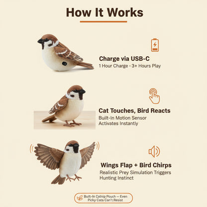 Interactive Flapping Bird Cat Toy