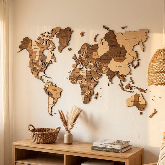 Travel The World Wall Wood Map