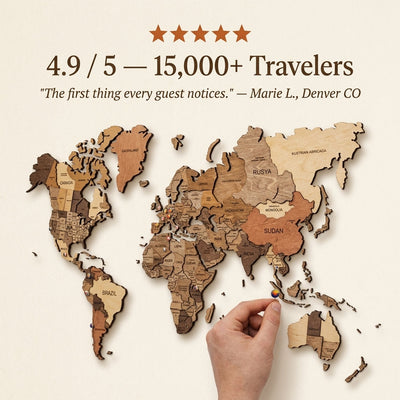 Travel The World Wall Wood Map