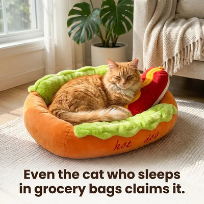 The Hot Dog Bed - Plush Pet Cushion