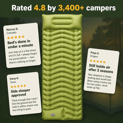 PumpRest - Camping Mattress with Built-In Foot Pump