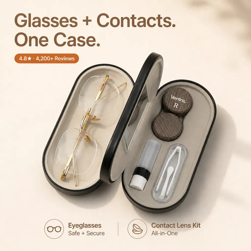 DuoCase - Wood-Grain Contact Lens & Glasses Case