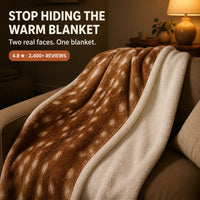 CabinThrow - Faux Deer Hide Sherpa Blanket