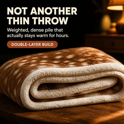CabinThrow - Faux Deer Hide Sherpa Blanket