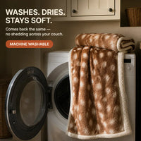 CabinThrow - Faux Deer Hide Sherpa Blanket