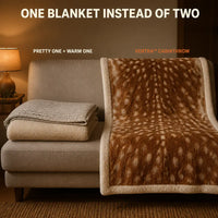 CabinThrow - Faux Deer Hide Sherpa Blanket