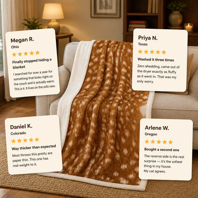 CabinThrow - Faux Deer Hide Sherpa Blanket