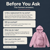 SnugHood - Fleece Baby Carrier Hoodie